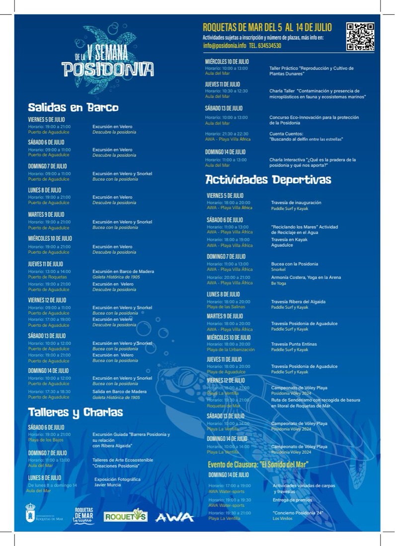 Cartel oficial de la V Semana de la Posidonia (2024)